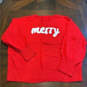 Red 'Merry' Sweater